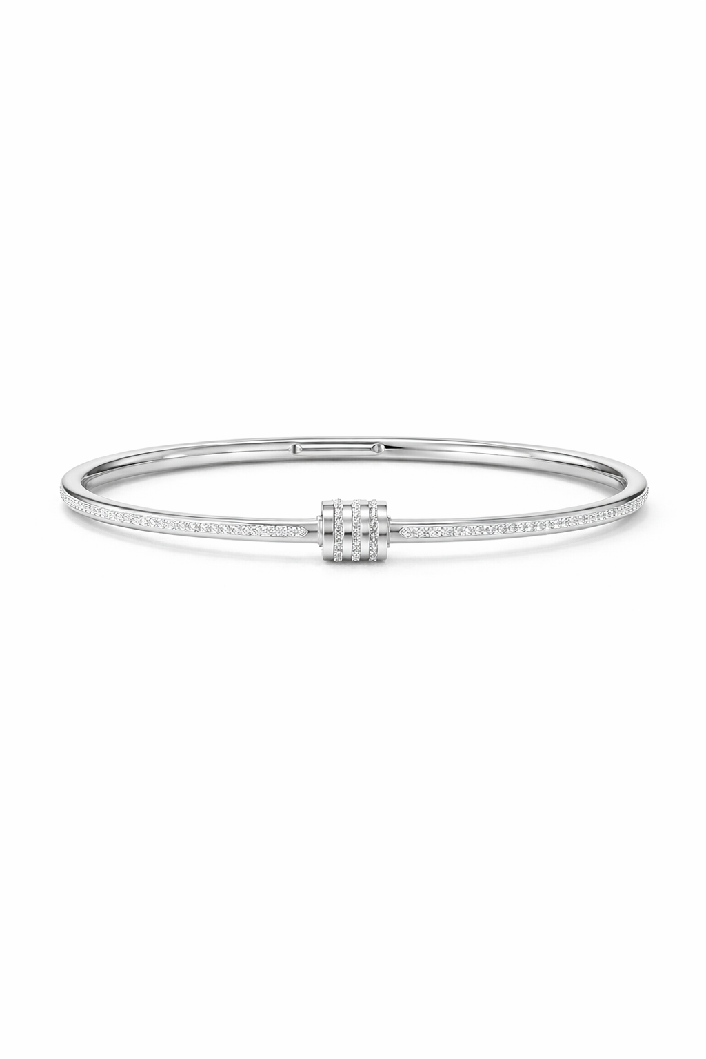 Novalie Pavé Orbit Cuff Bracelet Silver