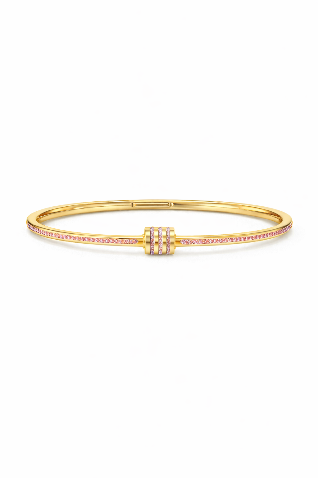 Novalié Pavé Orbit Cuff Bracelet Gold Pink