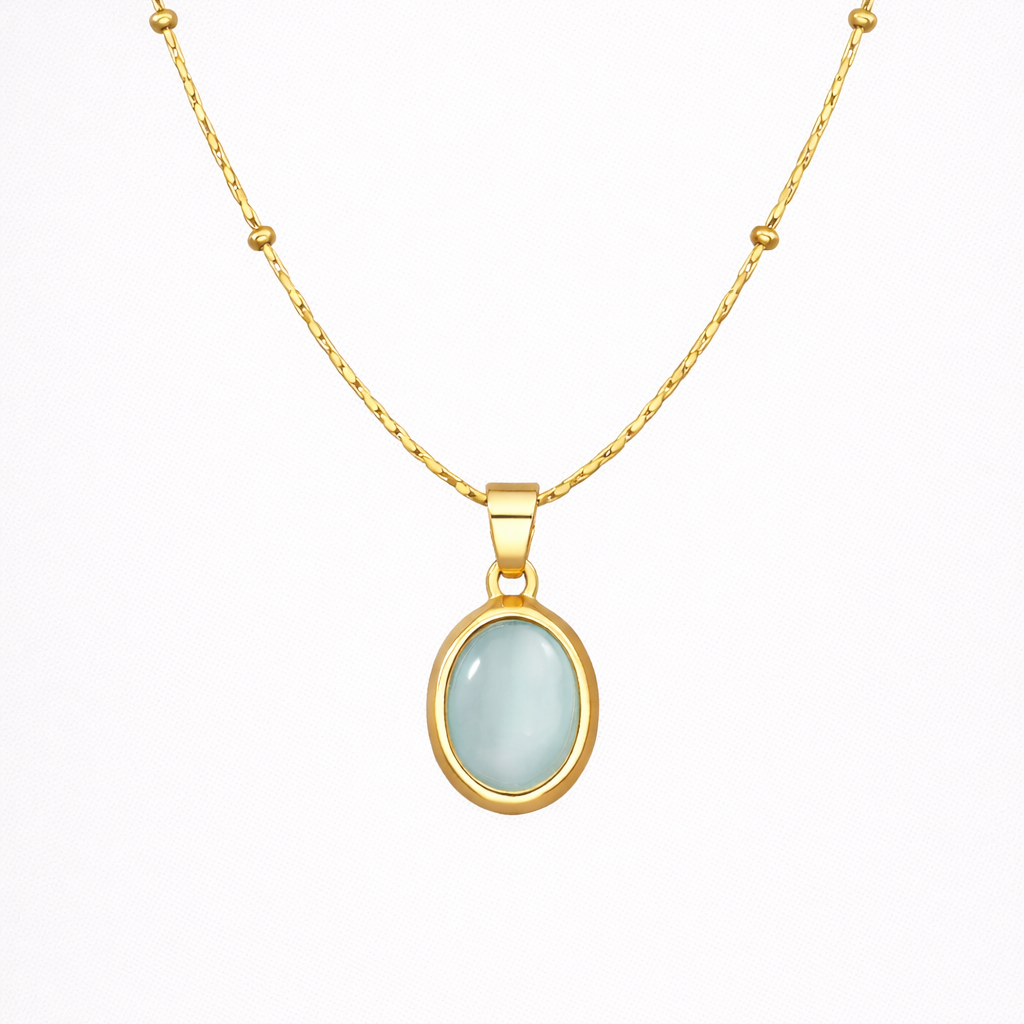Sienna Opal Stone Necklace Blue
