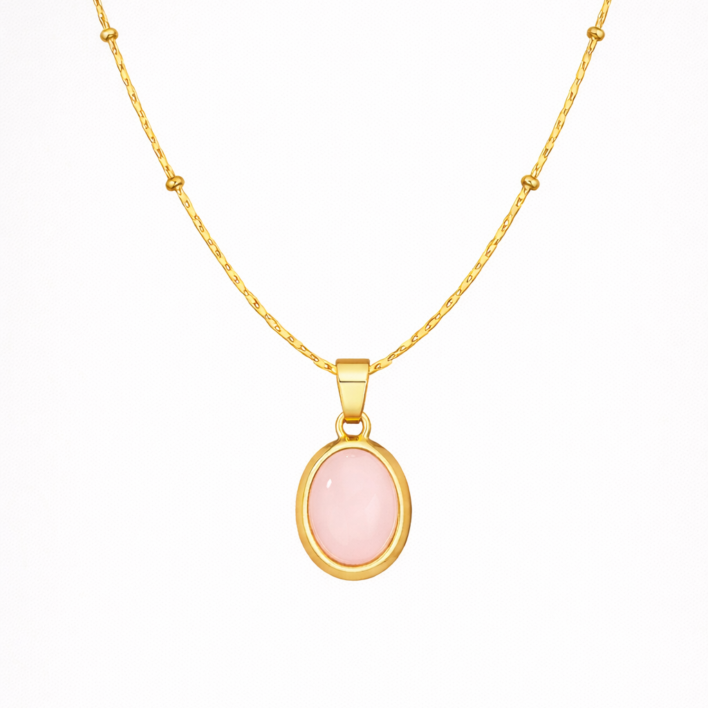 Sienna Opal Stone Necklace Pink