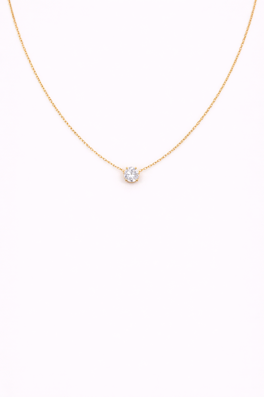 Isadora Minimal Stone Necklace Gold