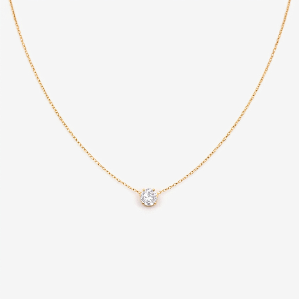 Isadora Minimal Stone Necklace Gold