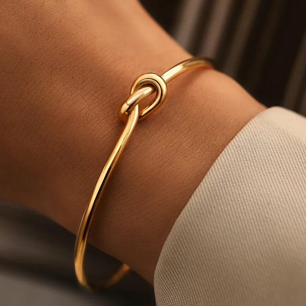 Elodie Knot Cuff Bracelet Gold